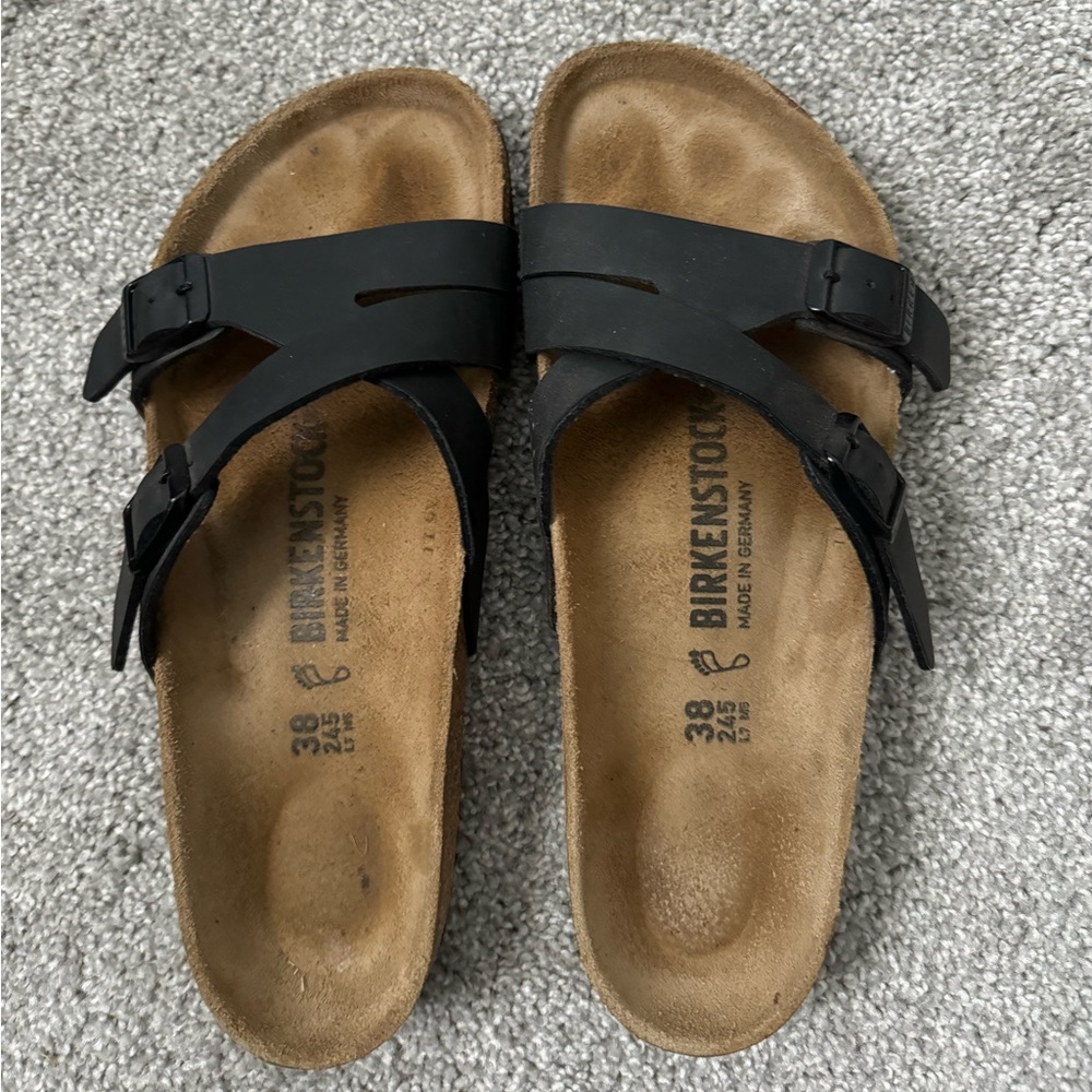 Gently used Yao Birkenstock in black. Size 38 (US 7-7.5 women)